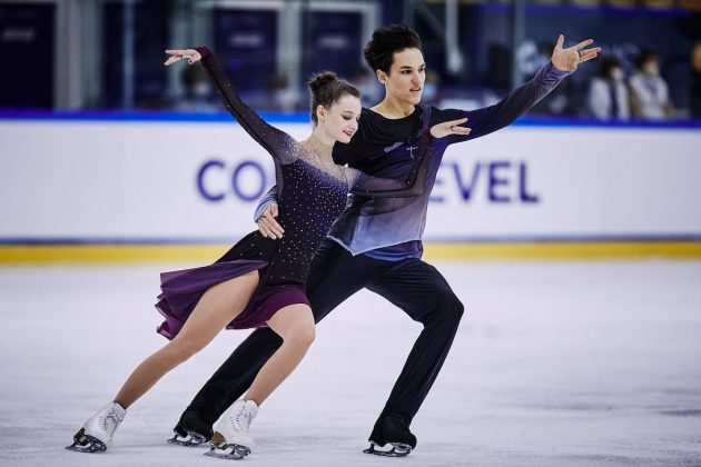 Eiskunstlauf Junior Grand Prix Courchevel 19.-21.8.2021 Ergebnisse, Zeitplan - hier im Bild Darya Grimm - Michail Savitskiy aus Deutschland