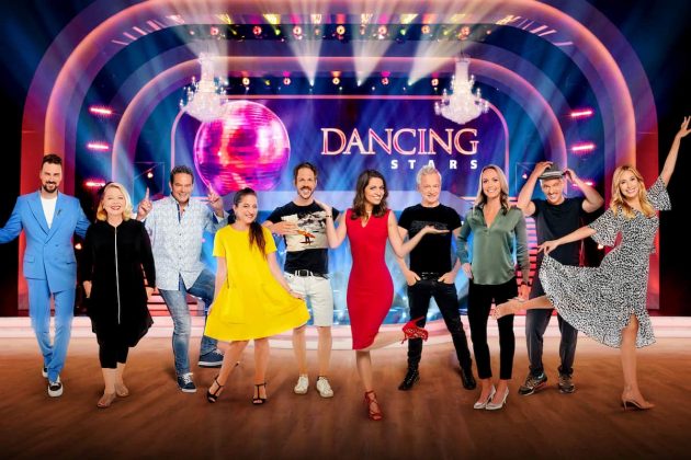 Dancing Stars 2021 Proben auf Hochtouren - im Bild zu sehen von links die Dancing-Stars-Kandidaten 2021 Niko Niko, Margarethe Tiesel, Otto Konrad, Caroline Athanasiadis, Bernhard Kohl, Kristina Inhof, Boris Bukowski, Jasmin Ouschan, Faris Rahoma, Nina Kraft