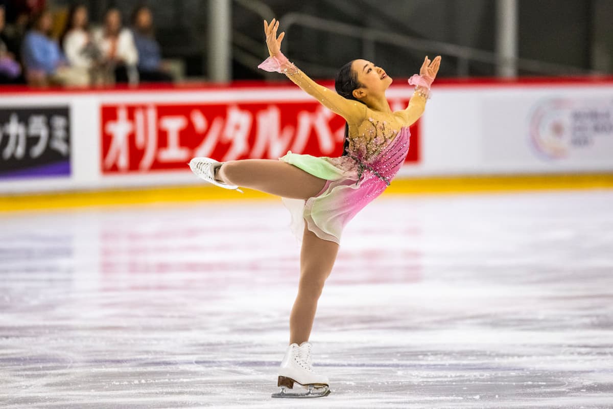 Eiskunstlauf ISU Junior Grand Prix Ankara 19.-21.9.2024 Ergebnisse, Zeitplan, Übertragungen - hier im Bild Mao Shimada, die bisher die Bestleistung der Juniorinnen beim ISU Junior Grand Prix 2024 hält