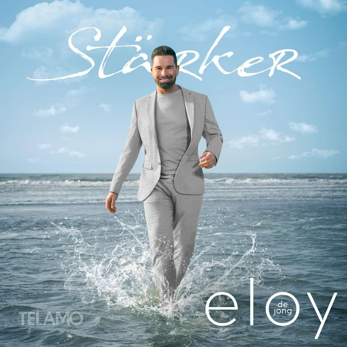 Eloy de Jong CD “Stärker” 2025 - hier im Bild das Album-Cover mit dem Sänger im Mittelpunkt